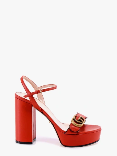 Gucci Sandal With Plateau Sandals In Orange