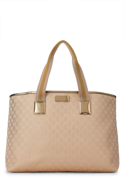 Pre-owned Gucci Pink Gg Lurex Tote