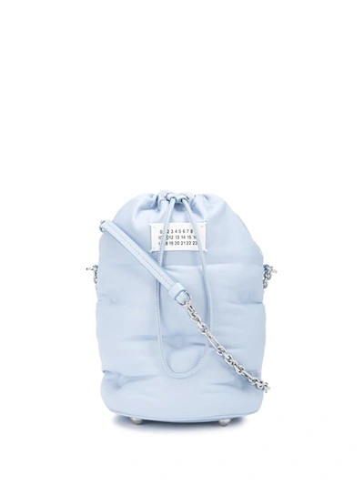 Maison Margiela Glam Slam Leather Bucket Bag In Blue