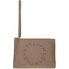 Stella Mccartney Perforated Logo Alter Nappa Faux Leather Pouch In Moss