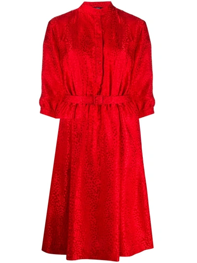 Apc Leopard Print Dress In Red