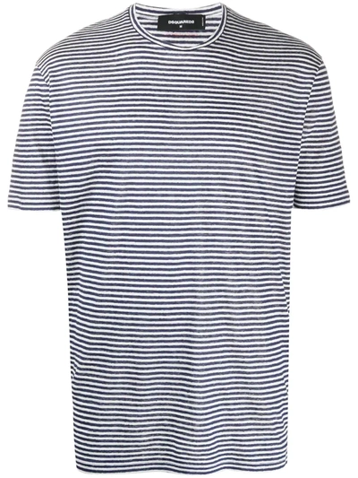 Dsquared2 Striped T-shirt In Blue