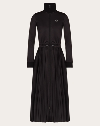 Valentino Vltnstar Jersey Dress In Black/white