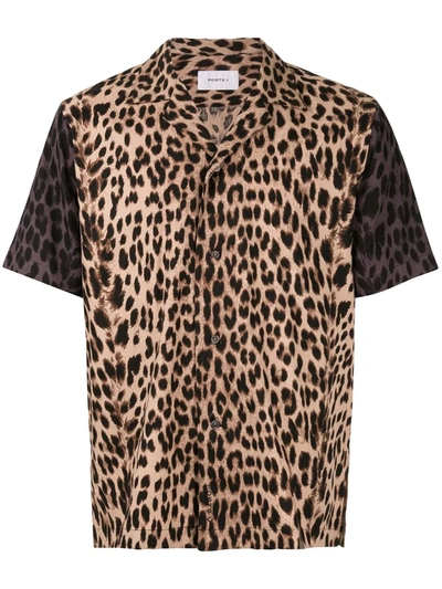 Ports V Leopard-print Boxy Shirt In Brown