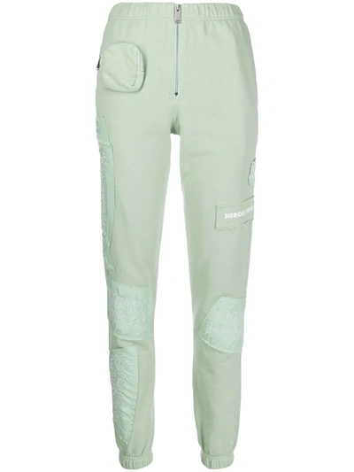 Heron Preston Embroidered Patches Slim Trousers In Green