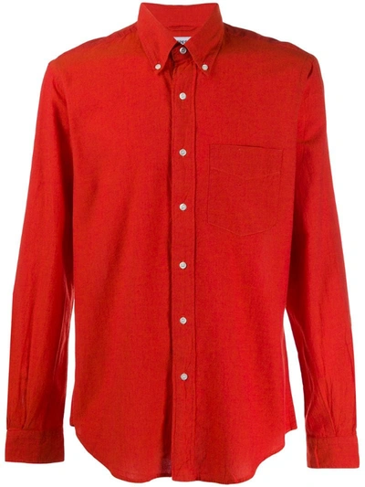 Aspesi Long Sleeve Loose Fit Shirt In Red