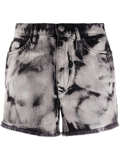 Pinko Bleached Effect Shorts In Black
