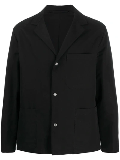 Kenzo Embroidered Logo Buttoned Jacket In Black