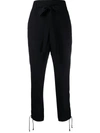 Ann Demeulemeester Waist-tied Tailored Trousers In Black