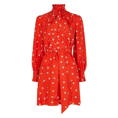 Marc Jacobs X Magda Archer Printed Silk Shirt Dress In Red