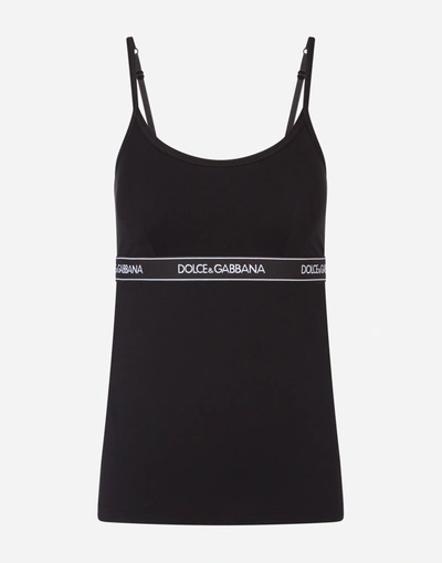 Dolce & Gabbana Jersey Vest With Logoed Strip