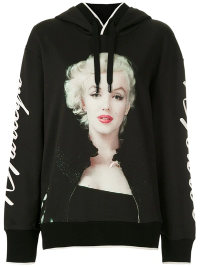 Dolce & Gabbana Jersey Hoodie With Marilyn Monroe Print In Black