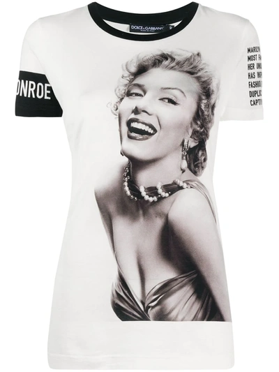 Dolce & Gabbana Jersey T-shirt With Marilyn Monroe Print In White