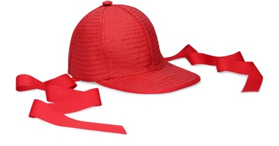 Thebe Magugu Straw Cap In Red