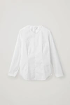 Cos Fitted Cotton-mix Shirt In White