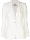 Alice And Olivia Bristol Notch-collar Fitted Blazer In Off White