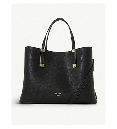 Dune Dorrie Faux-leather Tote In Black-plain Synthetic