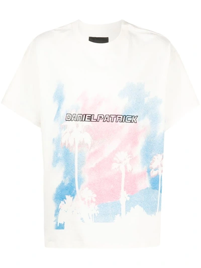 Daniel Patrick Graphic-print Crew Neck T-shirt In Neutrals