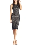 Dress The Population Kendra Embroidered Lace Body-con Dress In Black