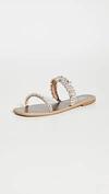 Badgley Mischka Women's Jenelle Embellished Strappy Slip On Sandals In Champagne Nappa Leather