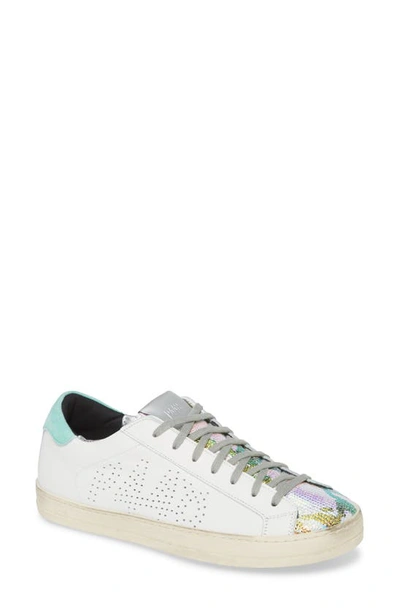 P448 Women's Round-toe Lace-up Sneakers In White/ Asperge