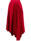 Ambush Pleated Asymmetric Skirt In Red