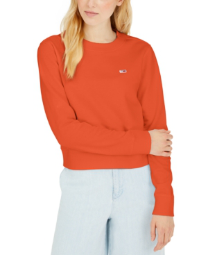 Tommy Hilfiger Flag Logo Graphic Sweatshirt In Orange | ModeSens