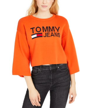 tommy jeans orange sweatshirt