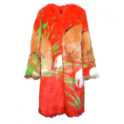 Pre-owned Marco De Vincenzo Faux Fur Coat In Red