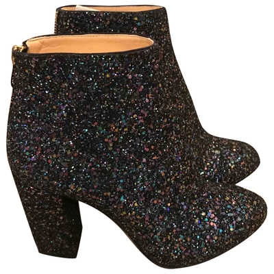 Pre-owned Charlotte Olympia Glitter Ankle Boots In Metallic