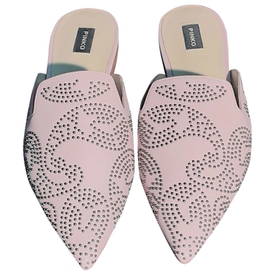 Pre-owned Pinko Leather Ballet Flats In Pink