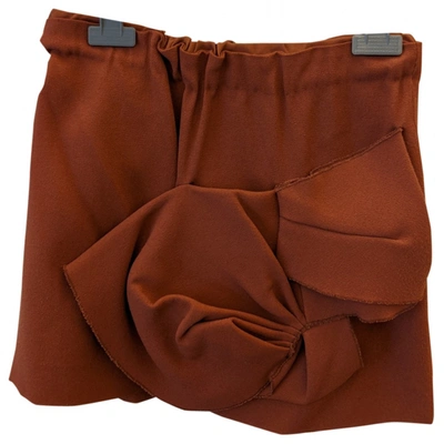 Pre-owned Miu Miu Mini Skirt In Orange