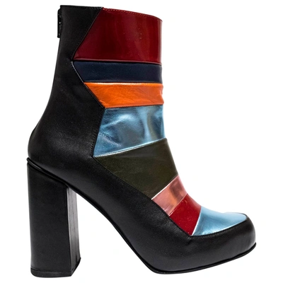 Pre-owned House Of Holland Patent Leather Ankle Boots In Multicolour