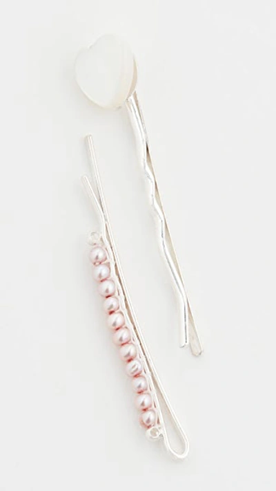Chan Luu Pearl Mix Bobby Pin Set In Pink Pearl Mix