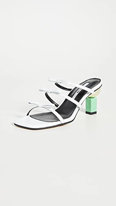 Yuul Yie Daylight Sandals In White Croc/fern Green