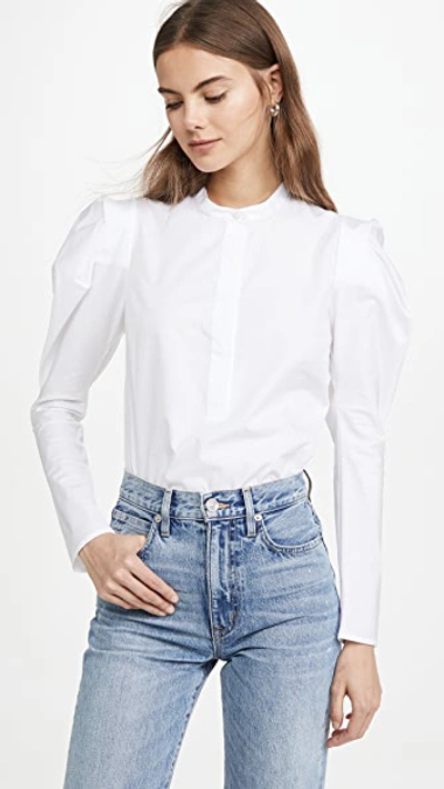 A.l.c Robbie Mutton-sleeve Top In White