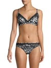 Dkny ​mesh-trim Printed Bikini Top In Grey