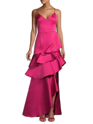 hot pink satin gown
