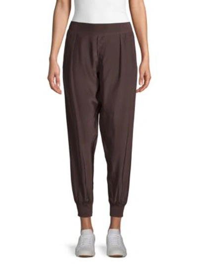 Atm Anthony Thomas Melillo Front-pleated Silk Pants In Dark Chocolate