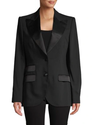 Dolce & Gabbana Tuxedo Wool-blend Blazer In Black