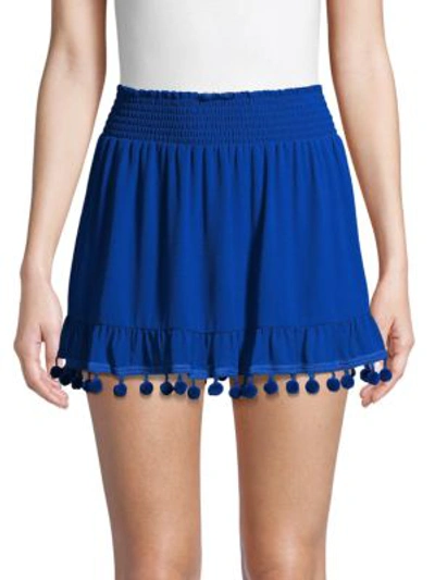 Ramy Brook Stevie Pom-pom Skirt In Azure
