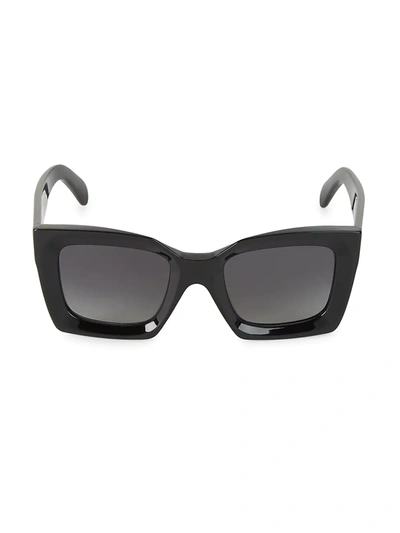 Celine 51mm Oversized Square Sunglasses In Black Tortoise