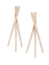 Repossi Women's 18k Rose Gold & Diamond Triple Stick Earrings