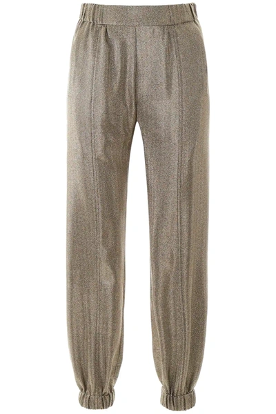 Saint Laurent Lame' Jogger Pants In Metallic