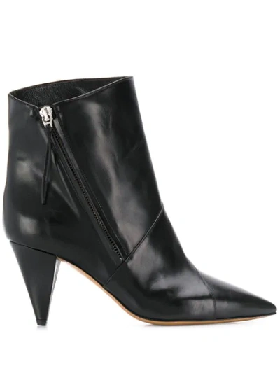 Isabel Marant Latts Leather Ankle Boots In Black