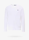 Polo Ralph Lauren Man White Crew Neck Sweatshirt With Navy Blue Pony