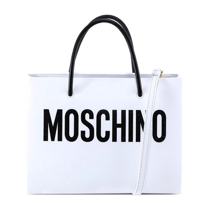 Moschino Leather Handbag In White