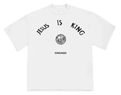 Pre-owned Kanye West  Jesus Is King Chicago Seal T Shirt White