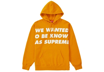 Pre-owned Supreme  Known As Hooded Sweatshirt Gold