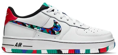 Pre-owned Nike Air Force 1 Low Crayon White Multi (gs) In White/hyper Blue-neptune Green-multi-color
